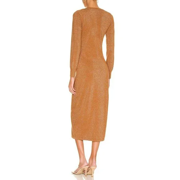 Resa Malia Cardigan Dress or Duster Cinnamon Metallic Copper NWT - Picture 8 of 8